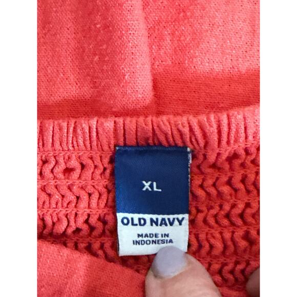 Old Navy Women's Square Neck Sleeveless Linen Blend Mini Dress Size XL Red NWT - Picture 7 of 8